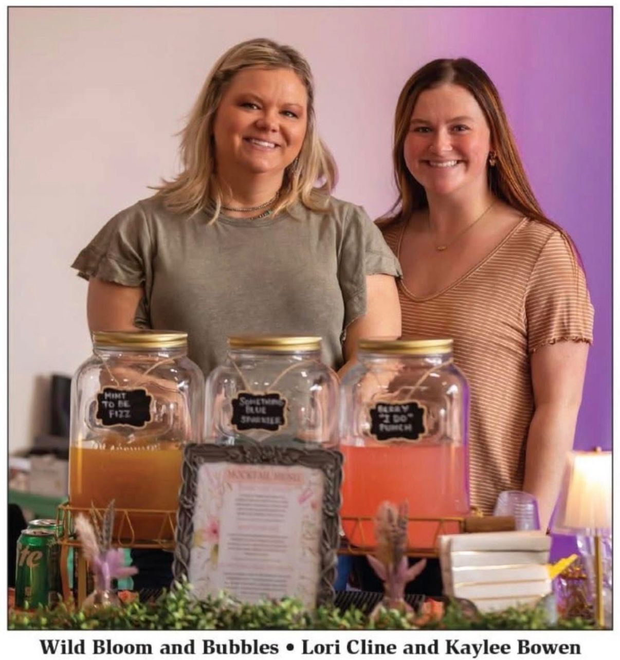 Lori Cline and Kaylee Bowen, owners of Wild Bloom & Bubbles